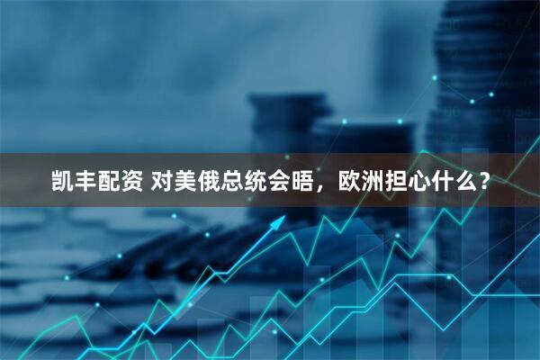 凯丰配资 对美俄总统会晤，欧洲担心什么？