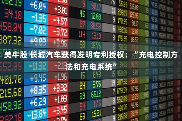 美牛股 长城汽车获得发明专利授权：“充电控制方法和充电系统”